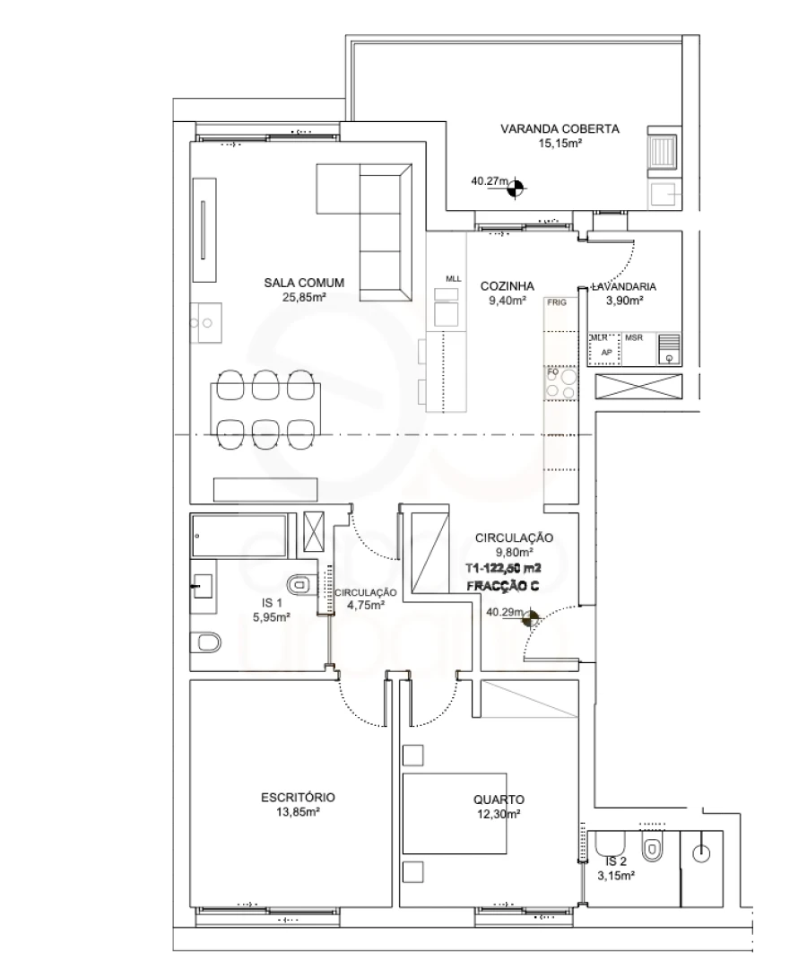 Apartamento T2 para Venda em São Silvestre Planta 1