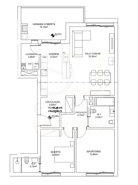 Apartamento T2 para Venda em São Silvestre