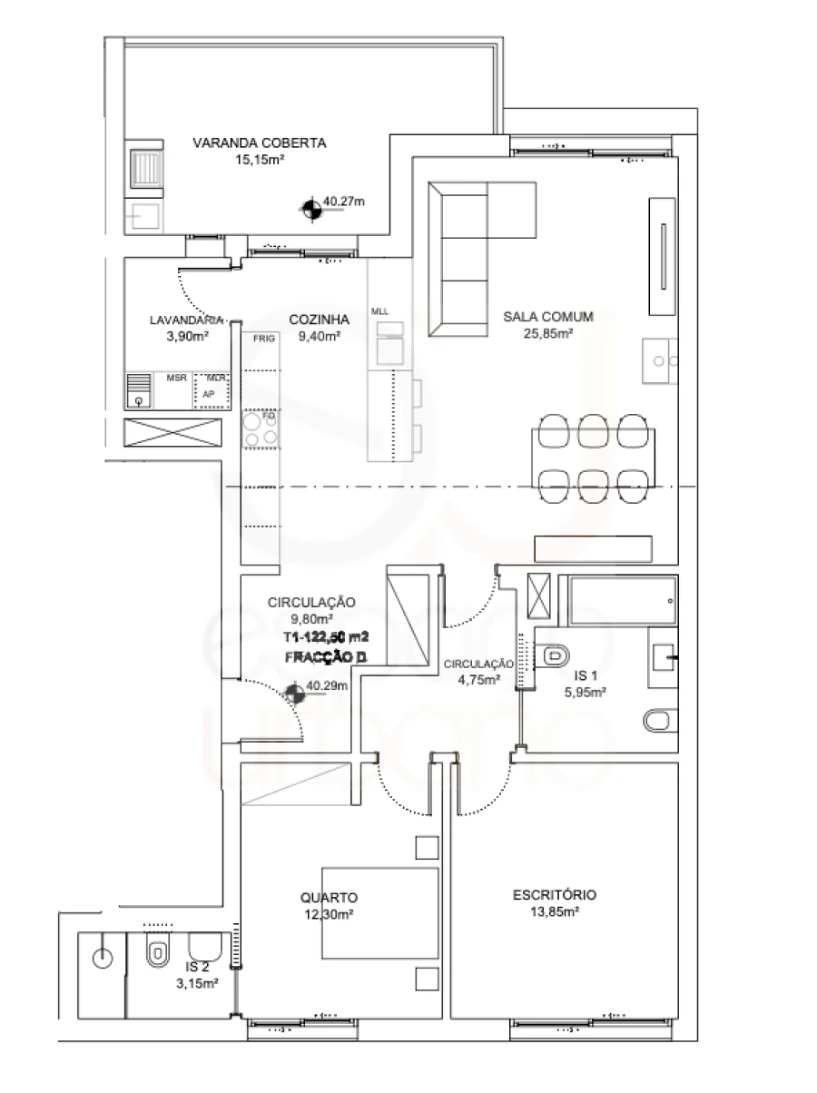 Apartamento T2 para Venda em São Silvestre Planta 1