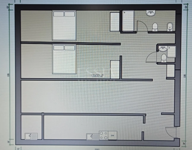 Apartamento T2 para Arrendamento em Lordelo do Ouro e Massarelos Planta 1