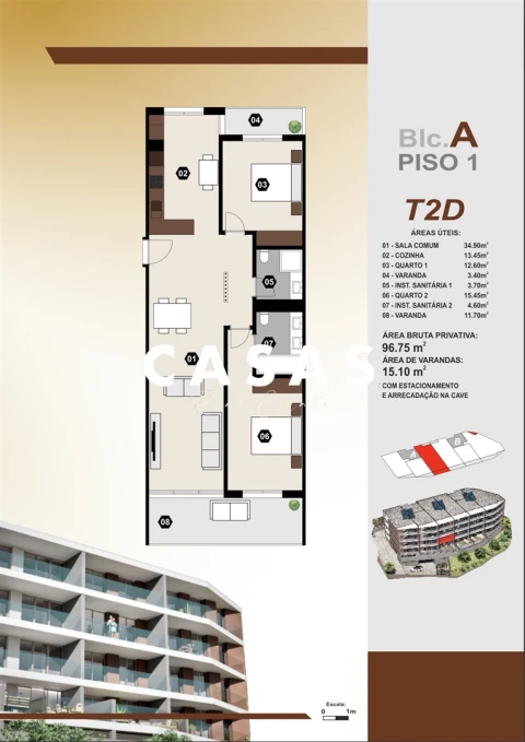 Apartamento T2 para Venda em Camara de Lobos