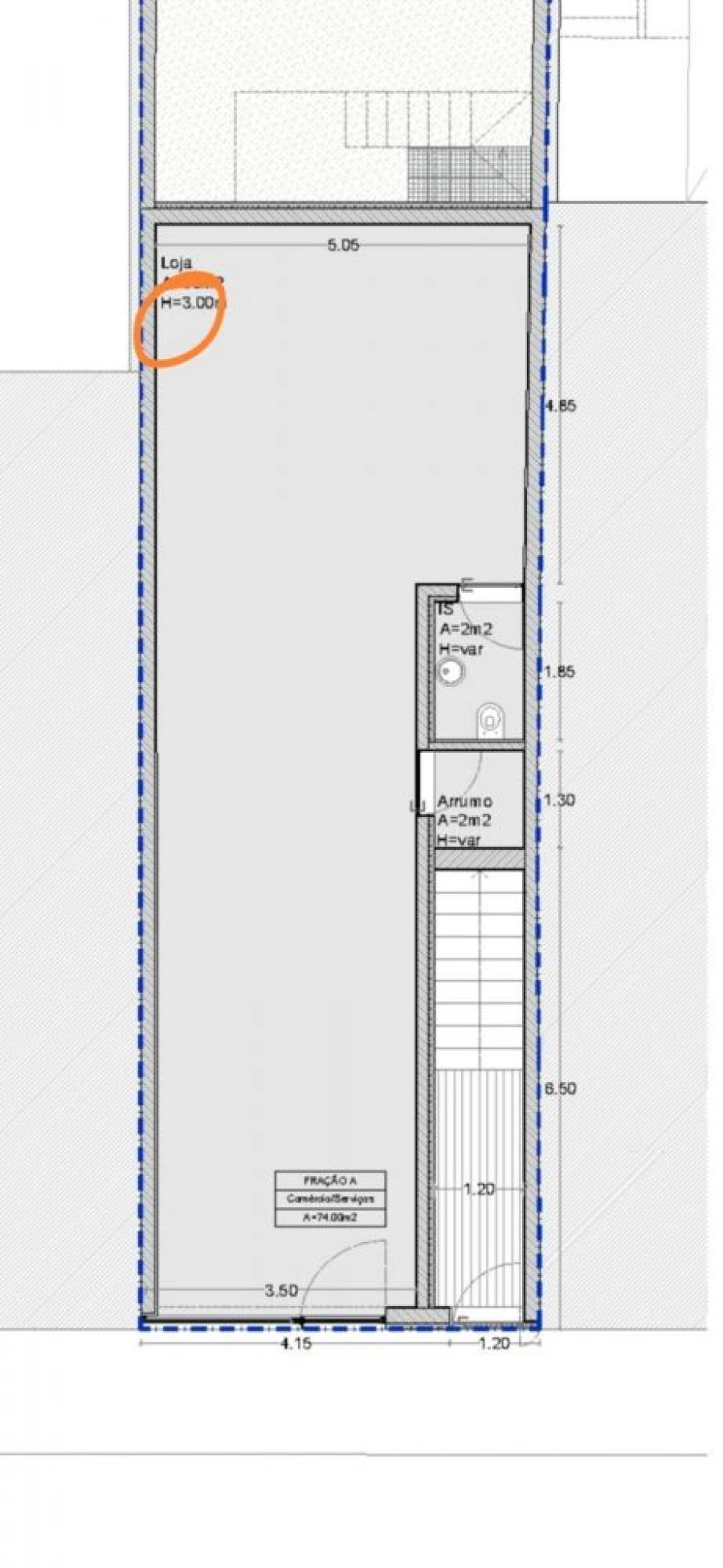 Loja para Arrendamento em Paranhos Planta 1