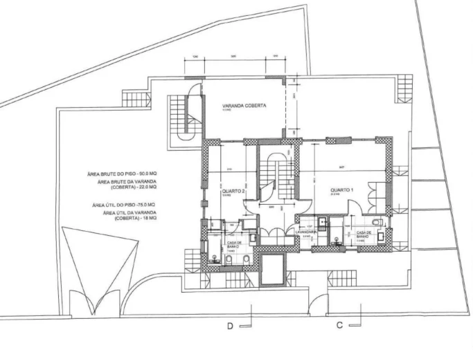 Moradia T2 para Venda em Canidelo Planta 2