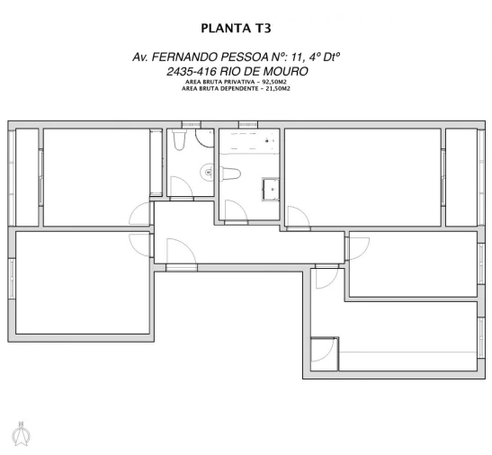 Apartamento T3 para Venda em Rio de Mouro Planta 1