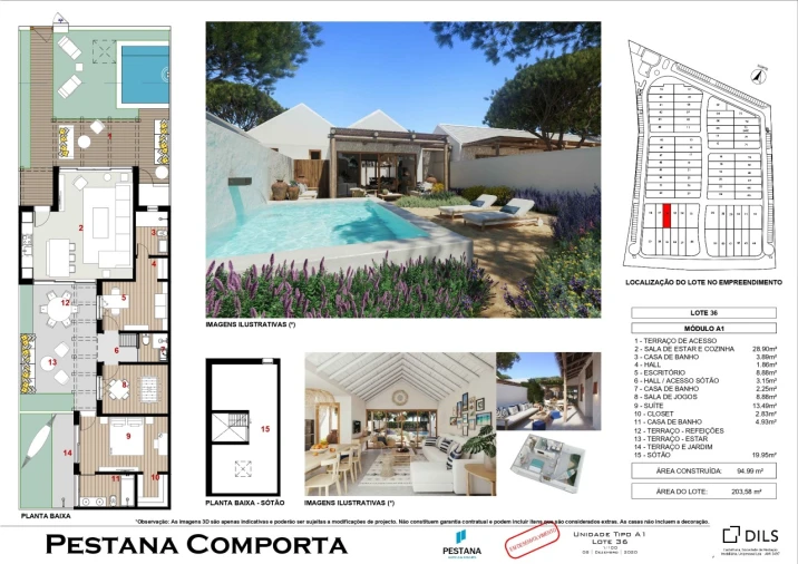 Moradia T3 para Venda em Comporta Planta 1