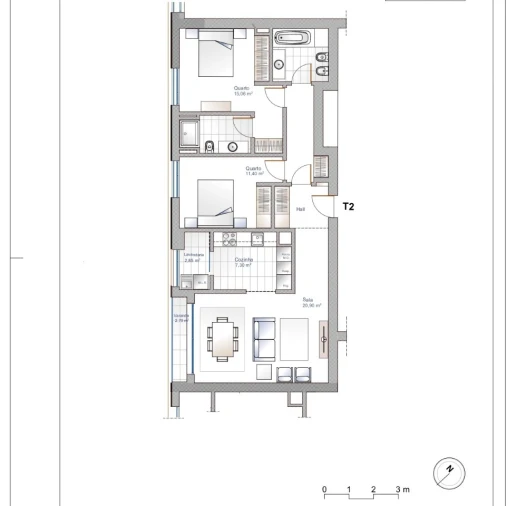 Apartamento T2 para Venda em Oliveira do Douro Planta 1