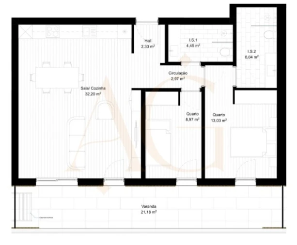 Apartamento T2 para Venda em Portimão Foto 13