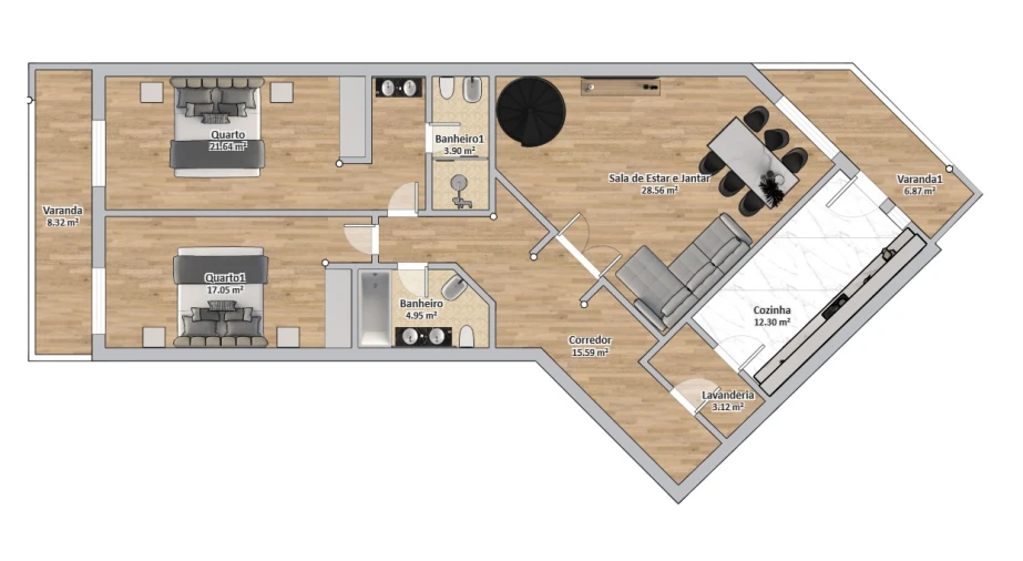 Apartamento T4 para Venda em Quarteira Planta 1