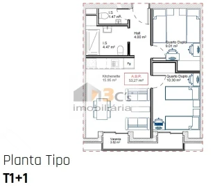 Apartamento T2 para Venda em Paranhos
