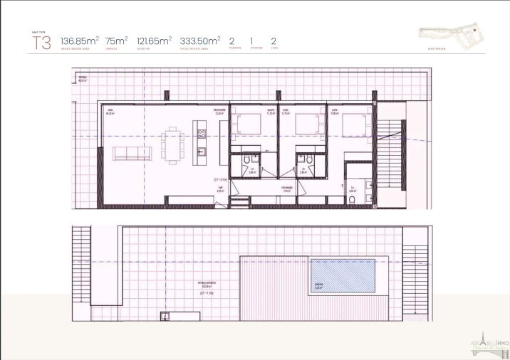 Apartamento T3 para Venda em Lagoa e Carvoeiro Planta 1