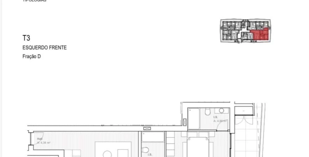 Apartamento T3 para Venda em Ferreiros e Gondizalves Planta 1