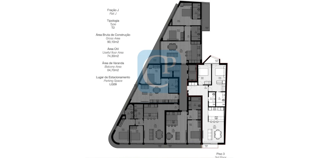 Apartamento T2 para Venda em Paranhos Planta 1
