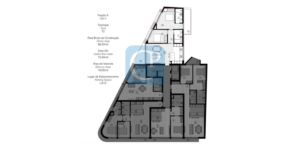 Apartamento T2 para Venda em Paranhos Planta 1