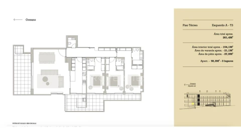 Apartamento T3 para Venda em Malta e Canidelo