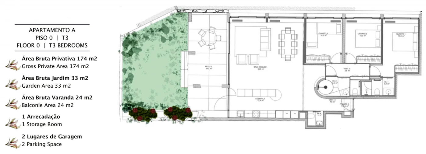 Apartamento T3 para Venda em Lordelo do Ouro e Massarelos Planta 1