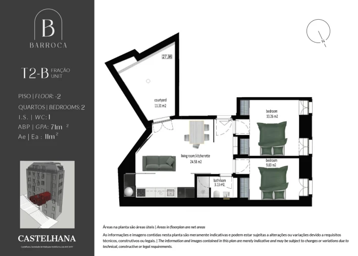 Apartamento T2 para Venda em Arroios Planta 1