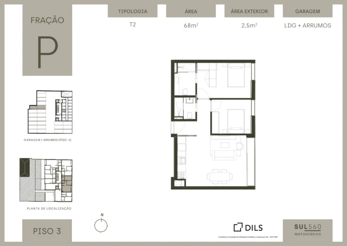 Apartamento T2 para Venda em Matosinhos e Leça da Palmeira Planta 1