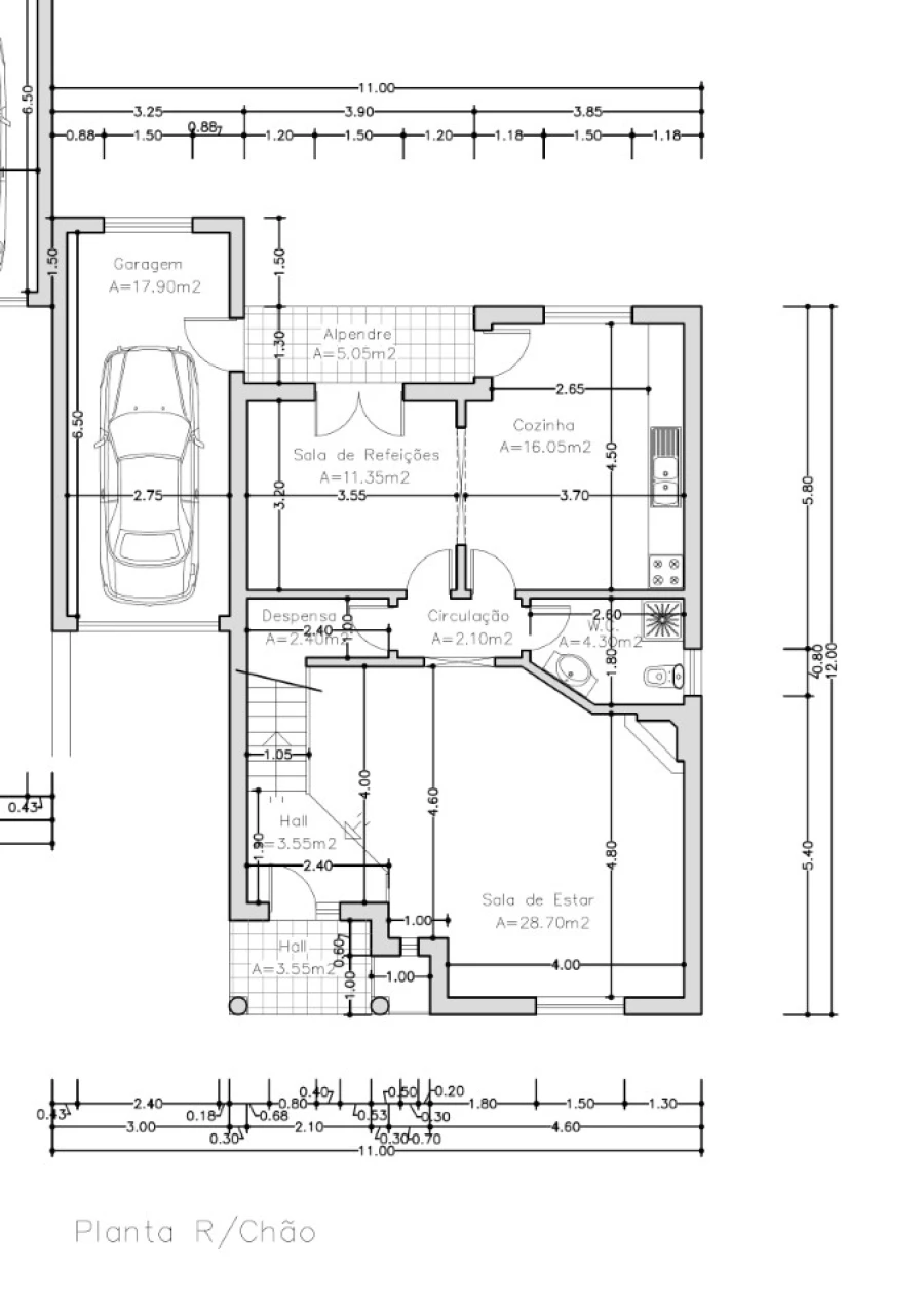 Moradia T3 para Venda em Ribamar Planta 1