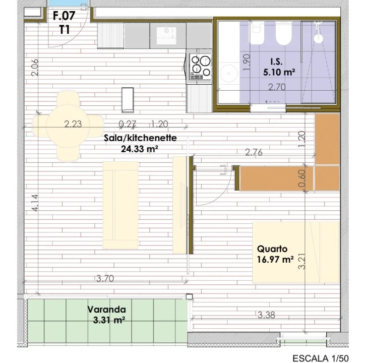 Apartamento T1 para Venda em Matosinhos e Leça da Palmeira Planta 3