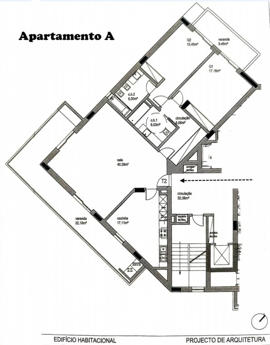 Apartamento T2 para Venda em Portimão Planta 1