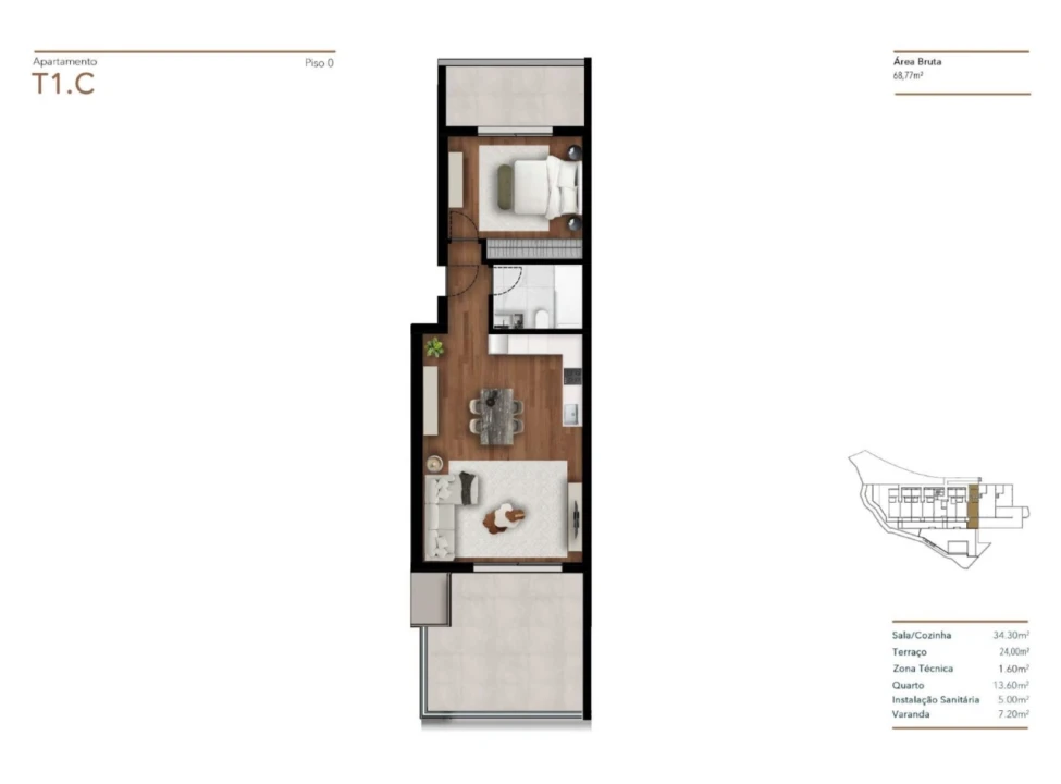 Apartamento T1 para Venda em Imaculado Coração de Maria Planta 2