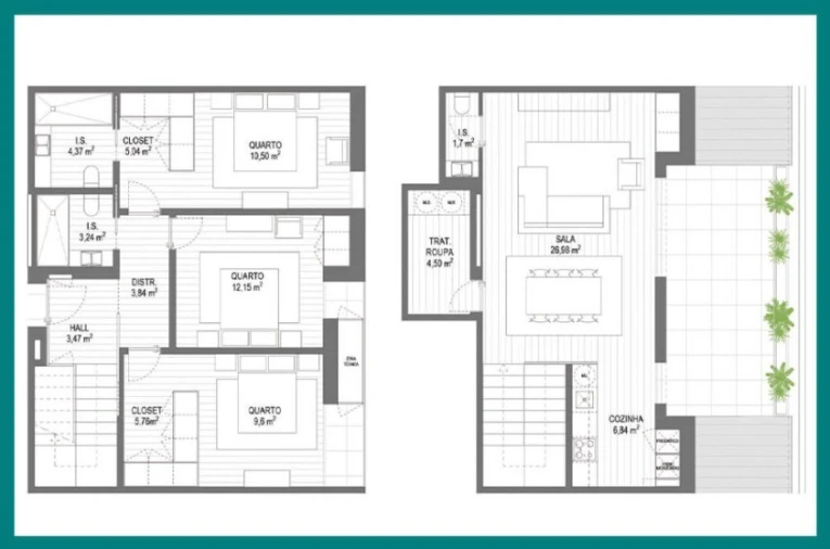 Apartamento T3 para Venda em Santa Joana Planta 1