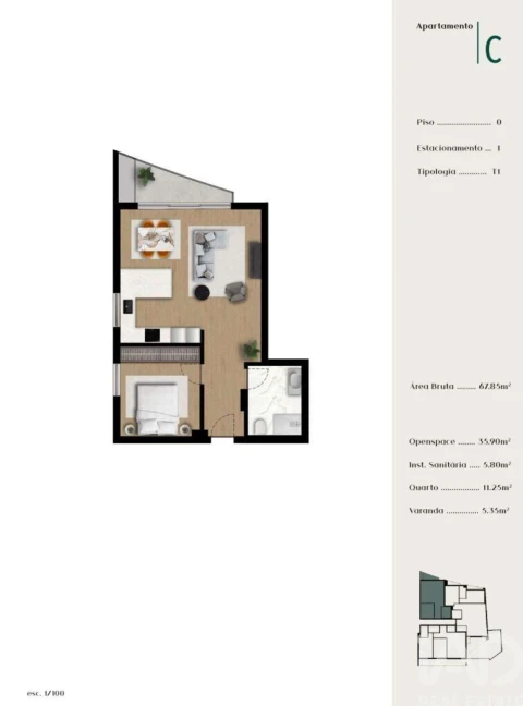 Apartamento T1 para Venda em Ponta do Sol