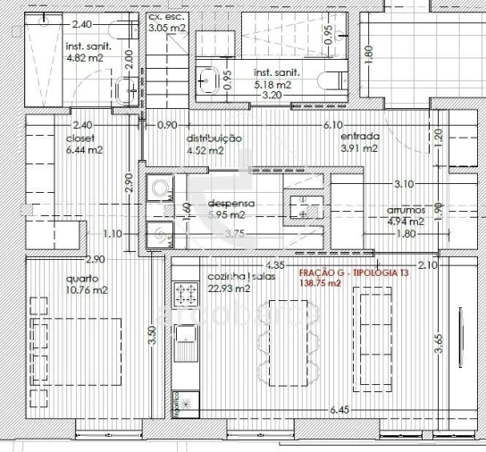 Apartamento T3 para Venda em Arcos de Valdevez (São Paio) e Giela Planta 1