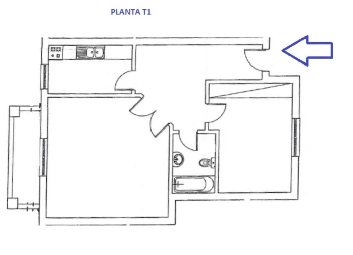 Apartamento T1 para Venda em Conceição e Cabanas de Tavira Planta 1