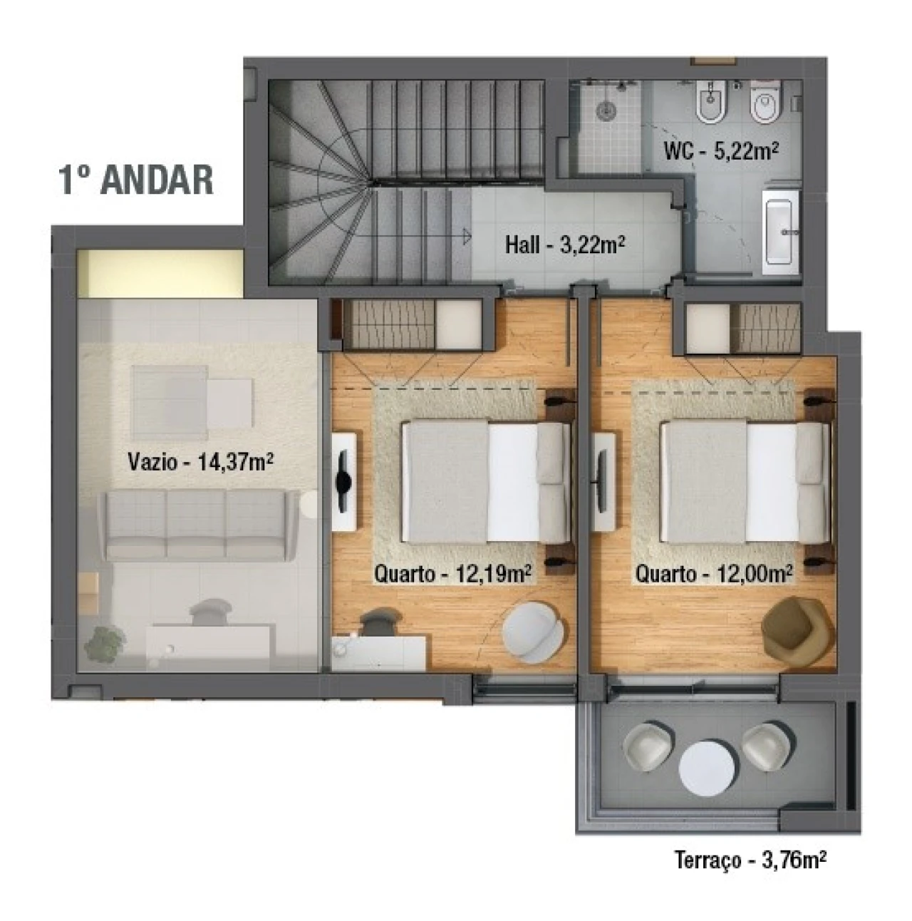 Apartamento T2 para Venda em Faro (Sé e São Pedro) Planta 2