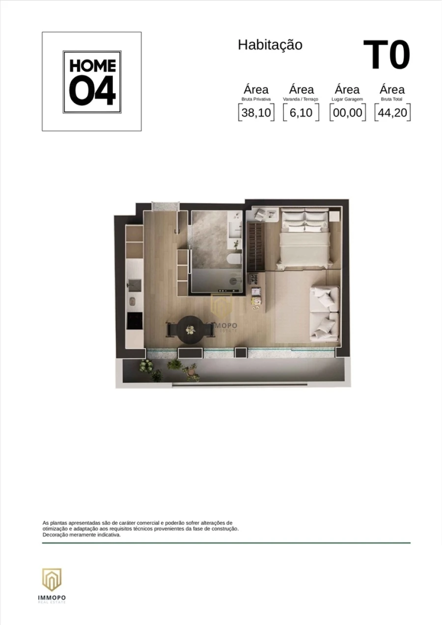 Apartamento T0 para Venda em Matosinhos e Leça da Palmeira Planta 1
