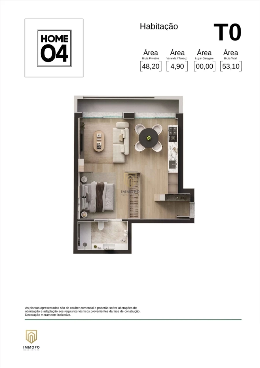 Apartamento T0 para Venda em Matosinhos e Leça da Palmeira Planta 1