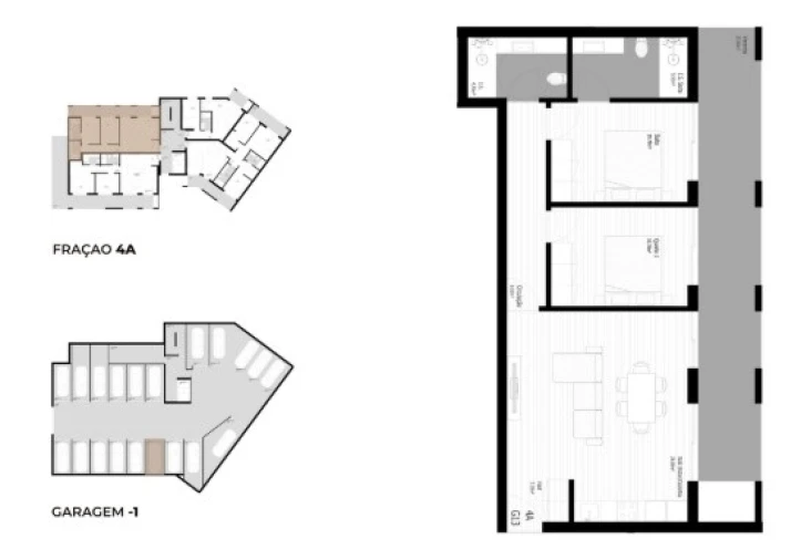 Apartamento T2 para Venda em Pedrouços Planta 1