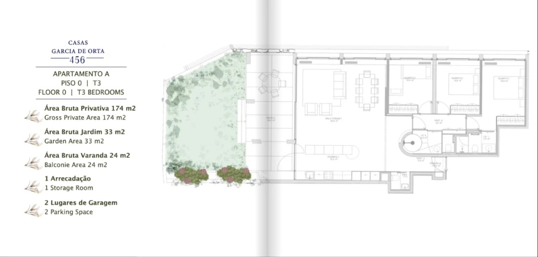 Apartamento T3 para Venda em Aldoar, Foz do Douro e Nevogilde Planta 1