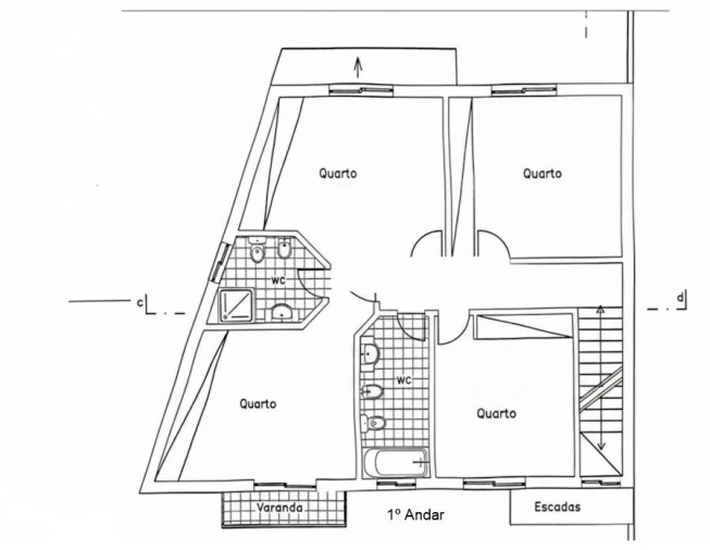 Moradia T4 para Venda em Aguada de Cima Planta 1