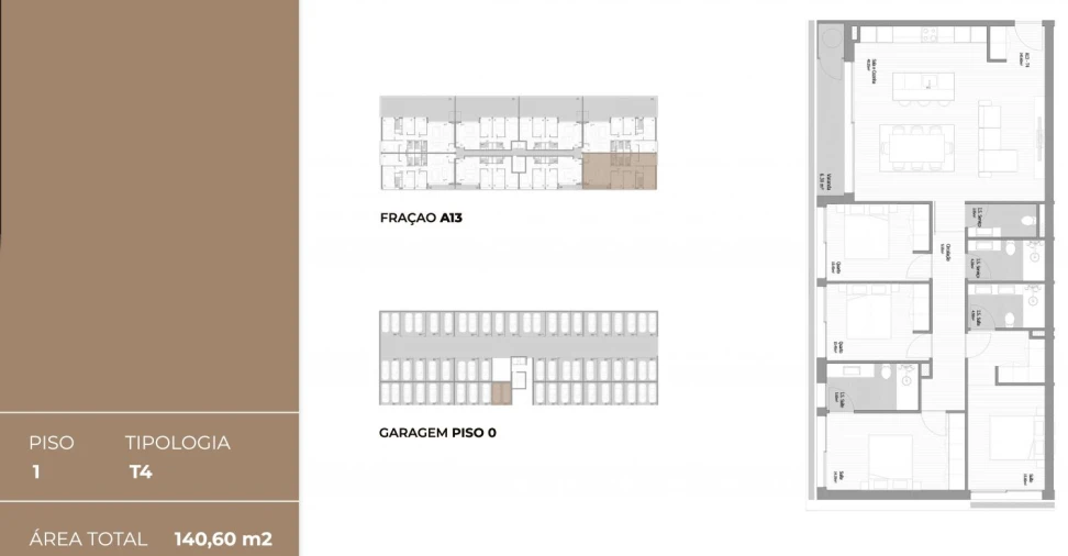 Apartamento T4 para Venda em Fânzeres e São Pedro da Cova Planta 1