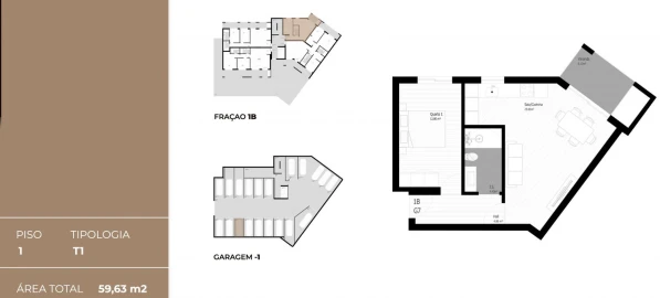 Apartamento T1 para Venda em Pedrouços