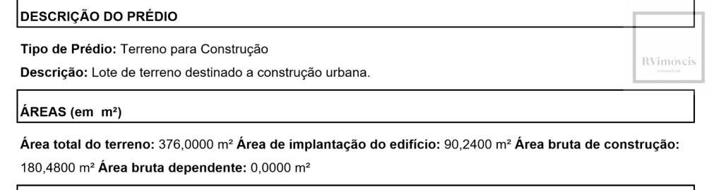 Terreno para Venda em Castêlo da Maia