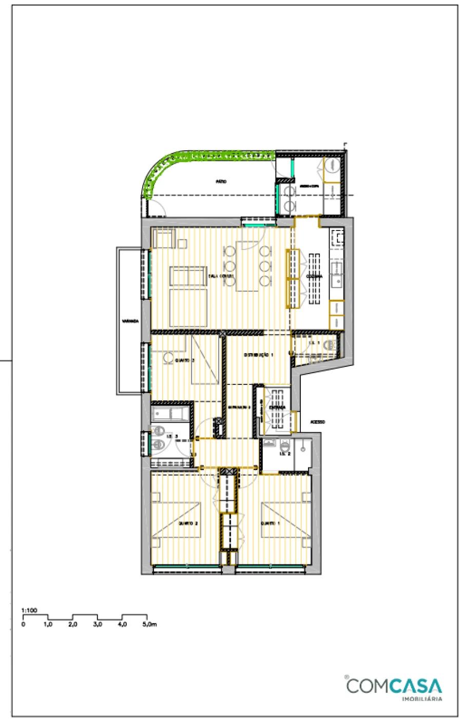 Apartamento T3 para Venda em Lordelo do Ouro e Massarelos Planta 1