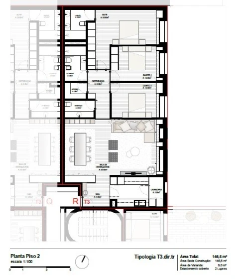 Apartamento T3 para Venda em Perafita, Lavra e Santa Cruz do Bispo