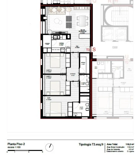 Apartamento T3 para Venda em Perafita, Lavra e Santa Cruz do Bispo