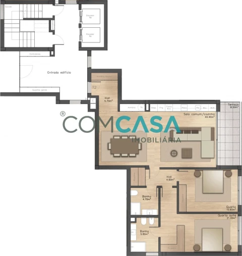 Apartamento T2 para Venda em Mafamude e Vilar do Paraíso