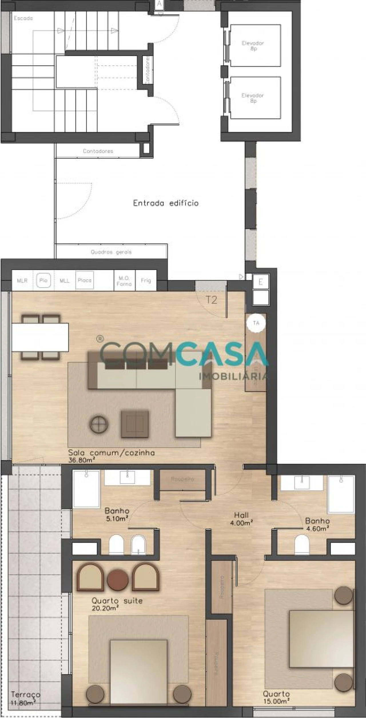 Apartamento T2 para Venda em Mafamude e Vilar do Paraíso Foto 13