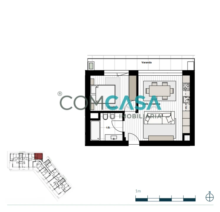 Apartamento T1 para Venda em Canidelo Foto 22