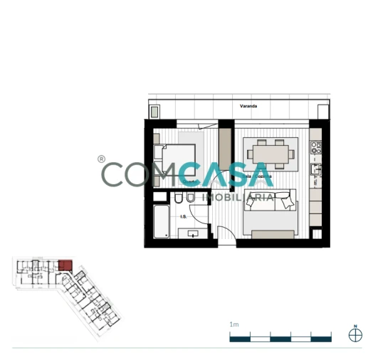 Apartamento T1 para Venda em Canidelo Foto 22