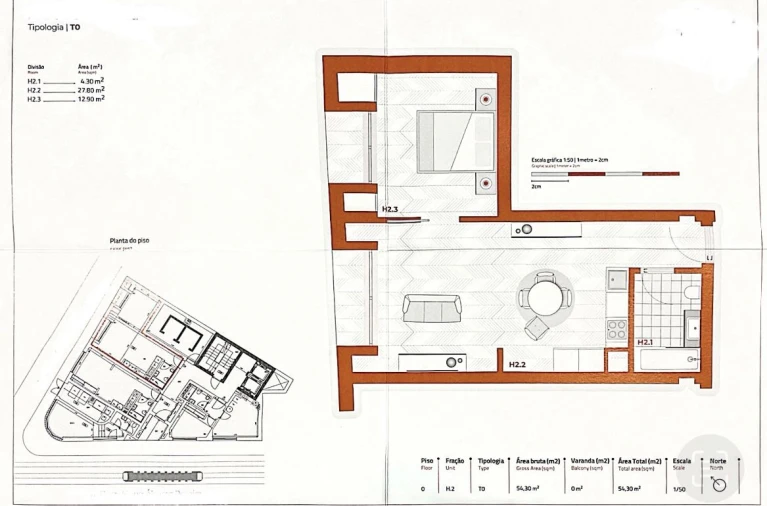Apartamento T1 para Venda em Matosinhos e Leça da Palmeira Planta 1