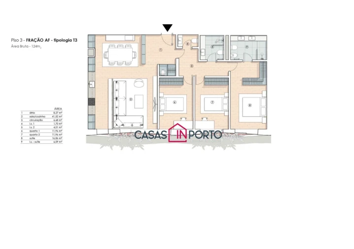 Apartamento T3 para Venda em Paranhos Planta 1