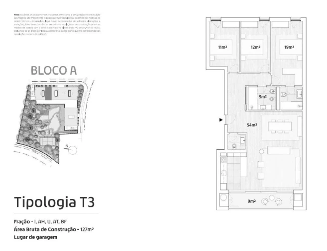 Apartamento T3 para Venda em Canidelo Planta 3