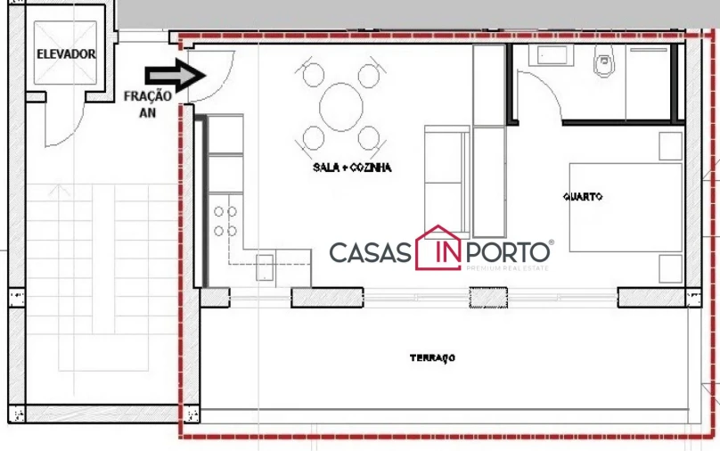 Apartamento T1 para Venda em Matosinhos e Leça da Palmeira Planta 1