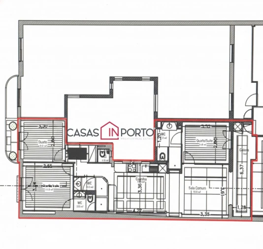 Apartamento T3 para Venda em Cedofeita, Santo Ildefonso, Sé, Miragaia, São Nicolau e Vitória Planta 1
